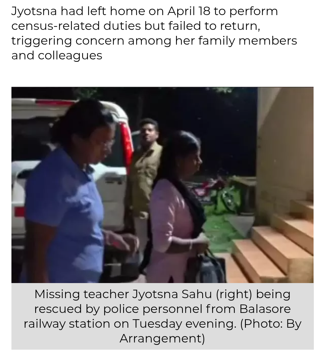 Missing Teacher Traced at Balasore Station after 3 Days; Cites Census Duty Stress