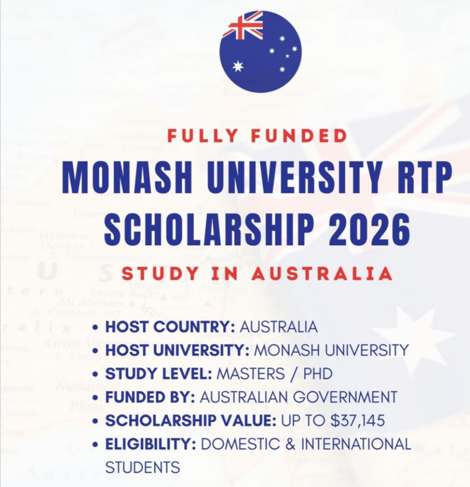 Monash University RTP Scholarship 2026 | Fully Funded | Australia
