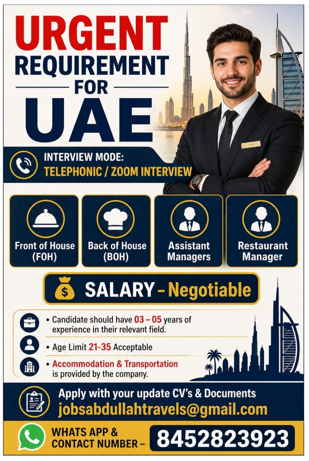 MULTIPLE JOB POSITION RECRUITMENT FOR UAE