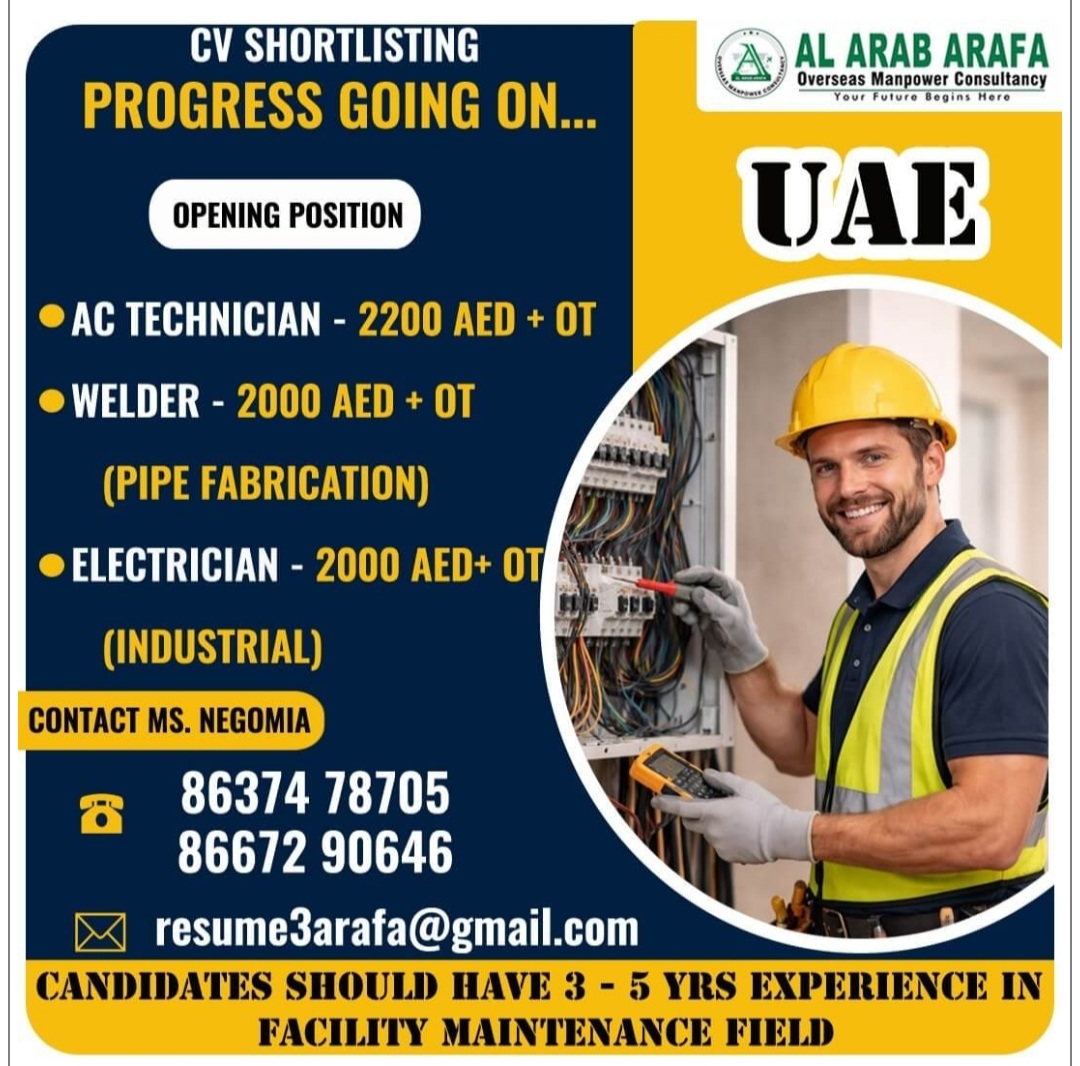 MULTIPLE JOB VACANCIES FOR UAE