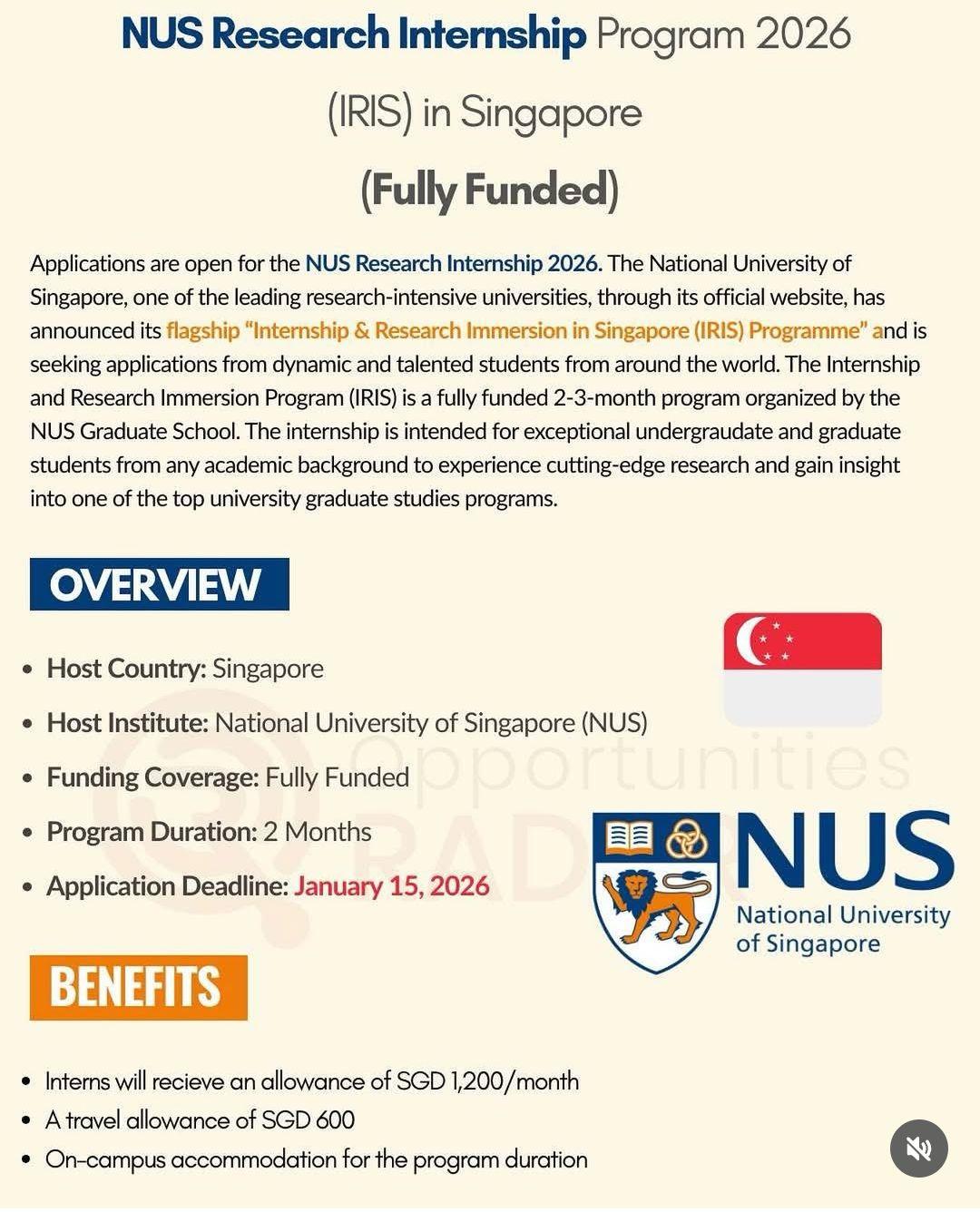 NATIONAL UNIVERSITY OF SINGAPORE NUS