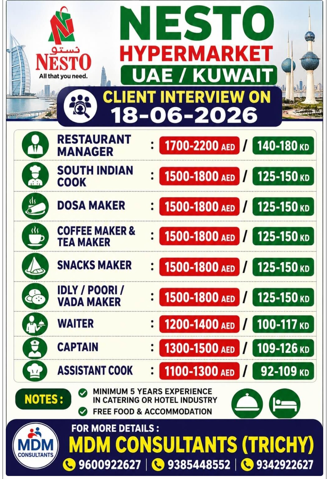 NESTO HYPERMARKET HIRING FOR KUWAIT