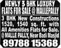 NEWLY 3 BHK LUXURIOUS FLAT FOR SALE