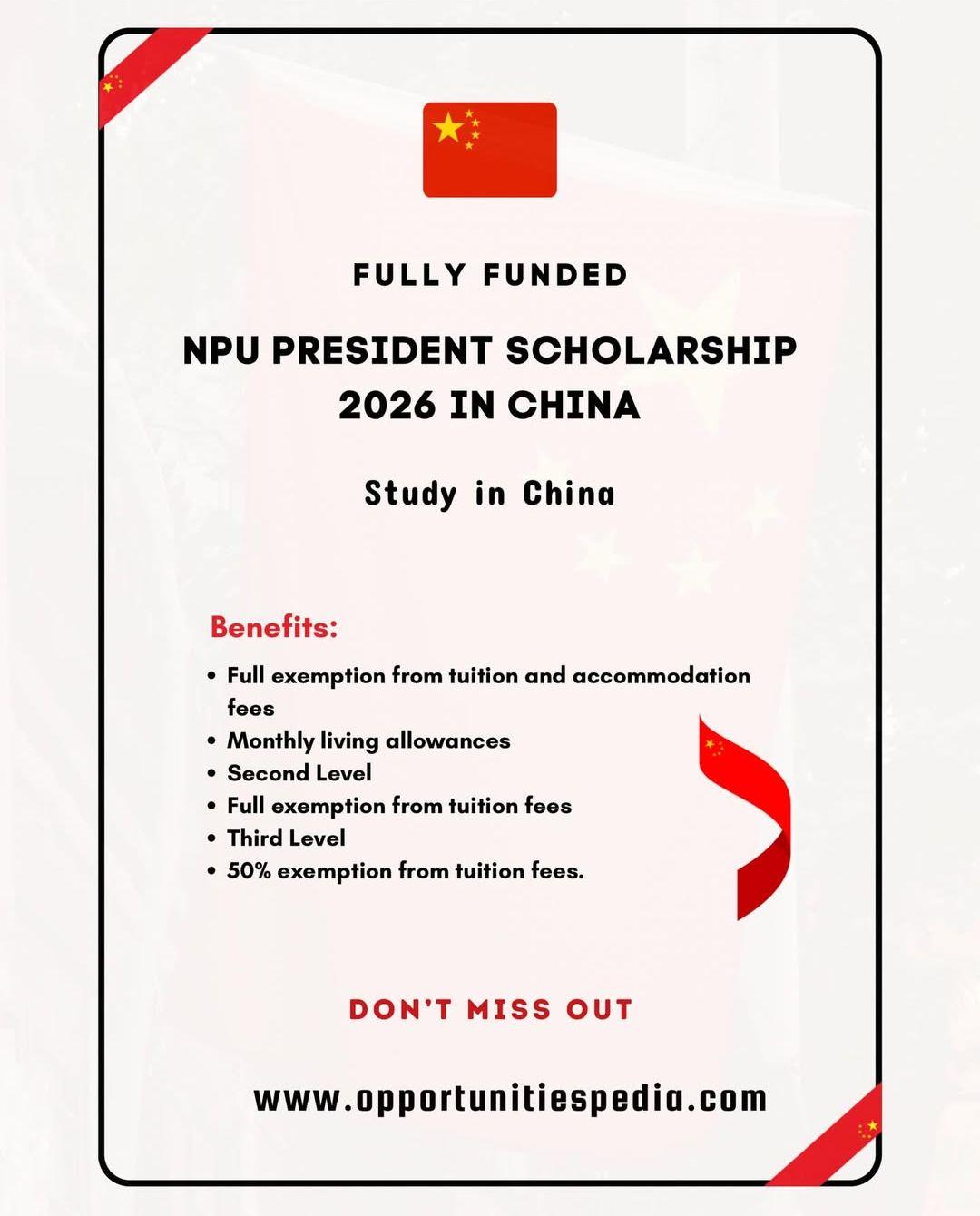 NPU PRESIDENT SCHOLARSHIP 2026