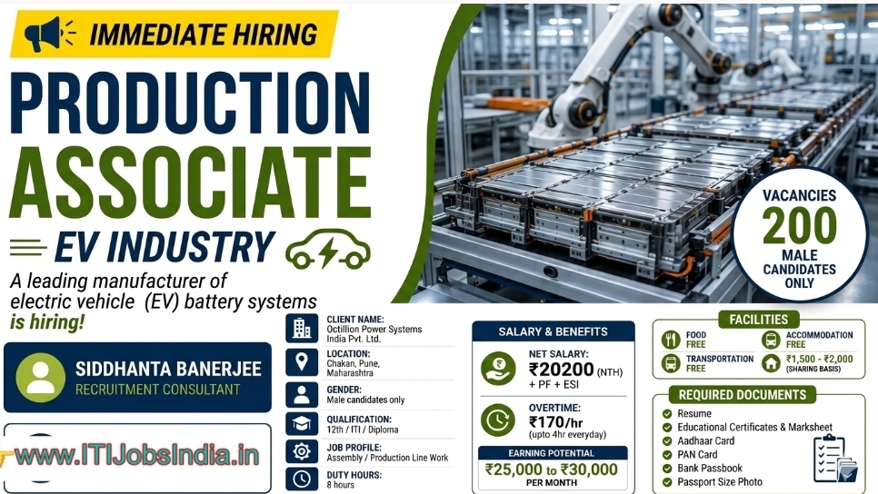 Octilion power Systems Recruitment 2026 Production Associate Vacancies in Pune