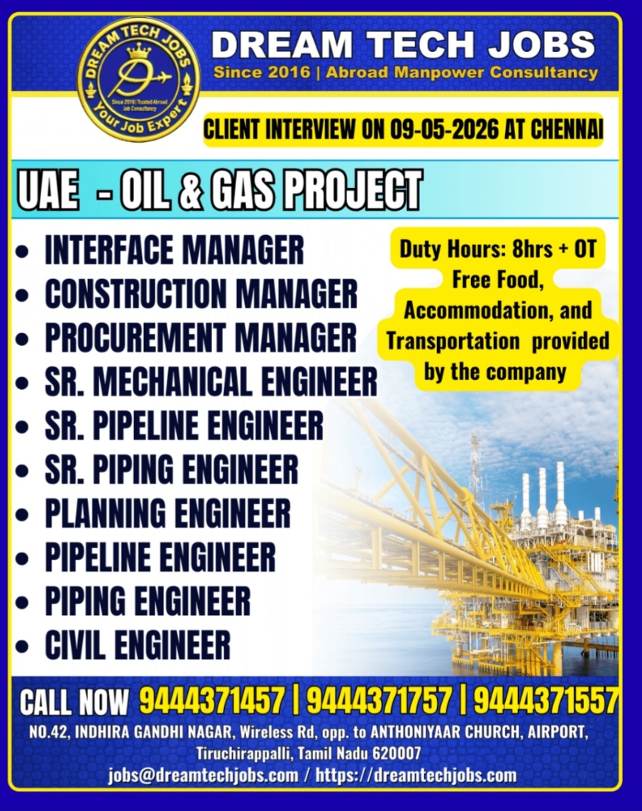 OIL AND GAS PROJECT HIRING FOR UAE