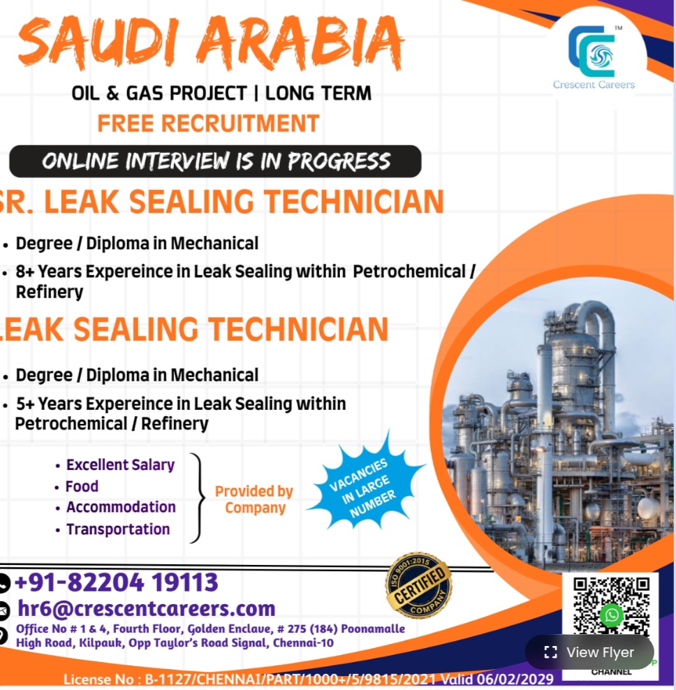 OIL AND GAS PROJECT LONG TERM RECRUITMENT