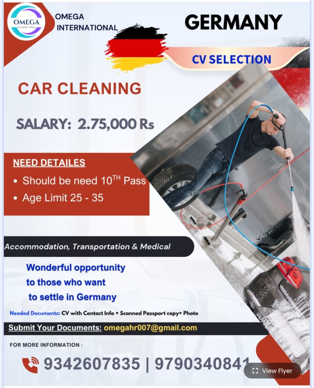 OMEGA INTERNATIONAL IS HIRING FOR GERMANY