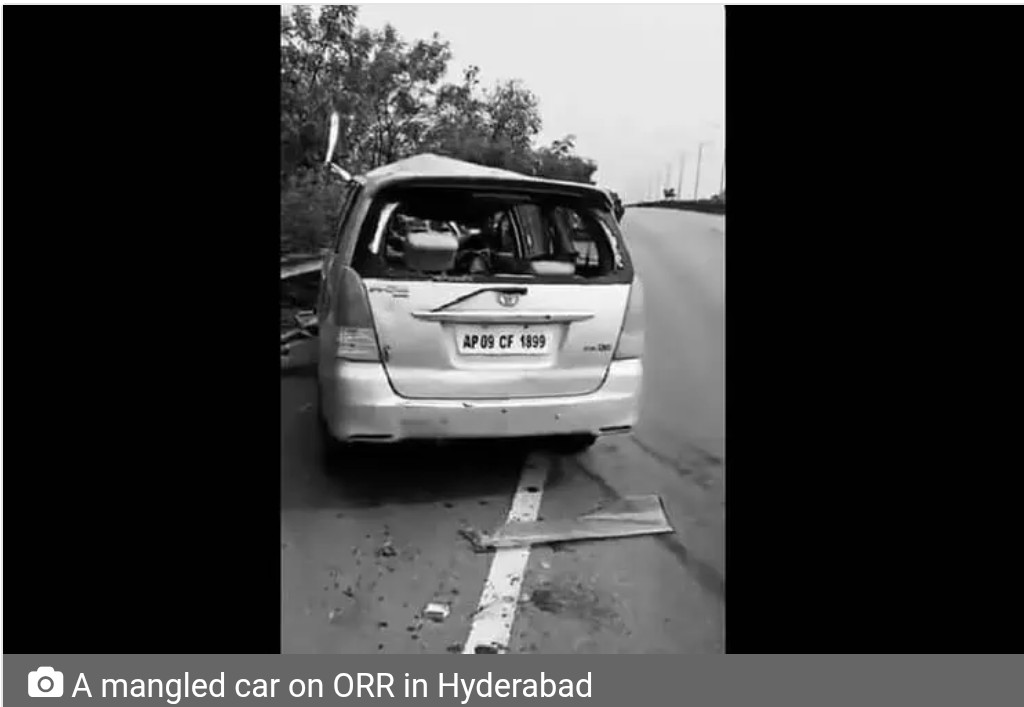 One dead, another injured in car accident at ORR in Hyderabad