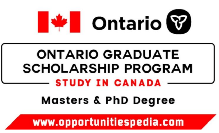 Ontario Graduate Scholarship Program 2026-2027 (Study in Canada)