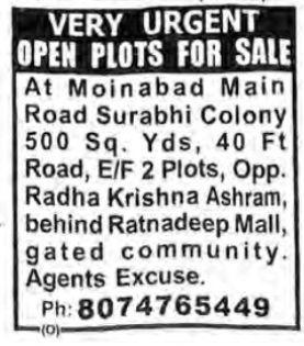 OPEN PLOTS FOR SALE