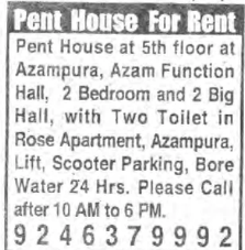 PENTHOUSE FOR RENT