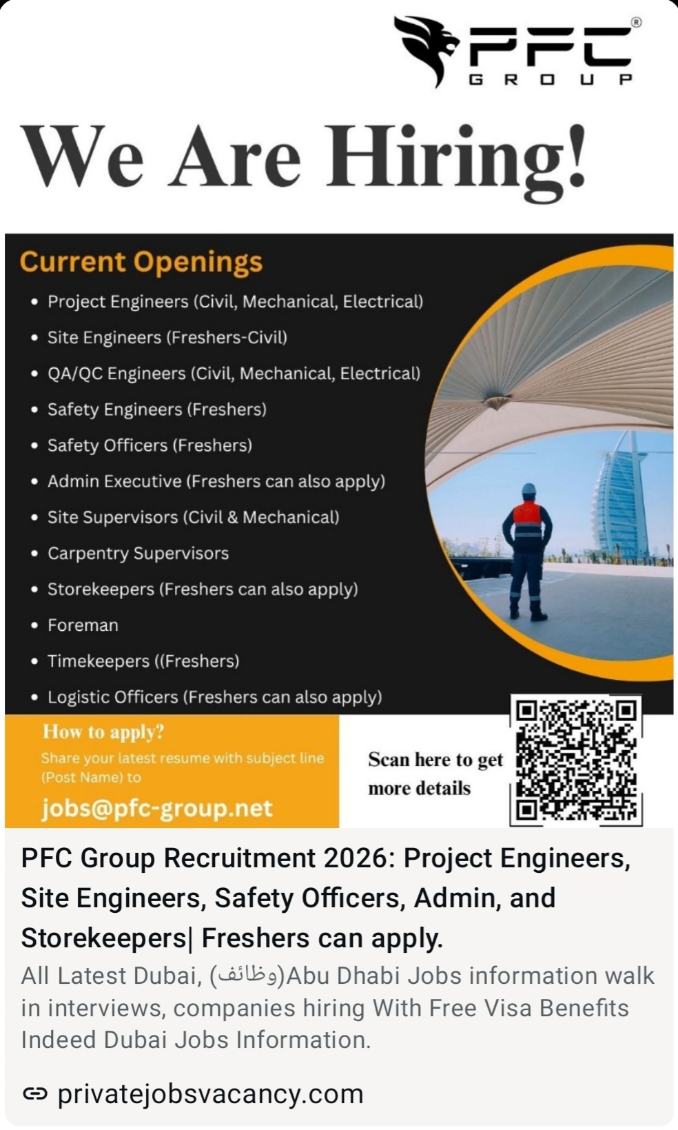 PFC GROUP RECRUITMENT 2026