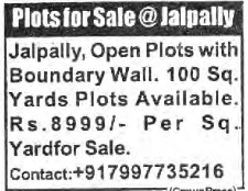 PLOT FOR SALE AT JALPALLY