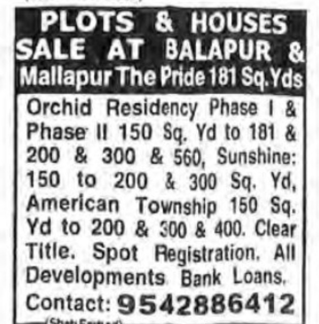 PLOTS AND HOUSES SALE