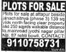 PLOTS FOR SALE AT ATTAPUR