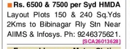 PLOTS FOR SALE NEAR BIBINAGAR