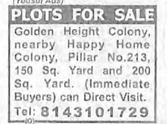 PLOTS FOR SALE