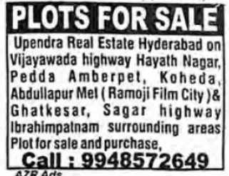 PLOTS FOR SALE