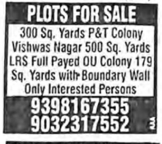 PLOTS FOR SALE