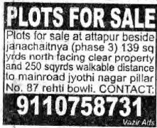 PLOTS FOR SALE