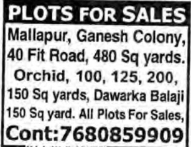 PLOTS FOR SALE