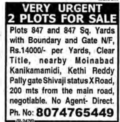 PLOTS FOR SALE