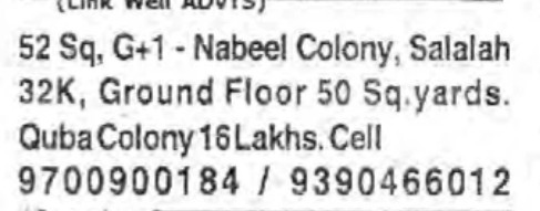 PROPERTIES FOR SALE