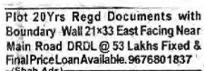 PROPERTIES FOR SALE IN DRDL