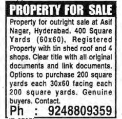 PROPERTIES FOR SALE