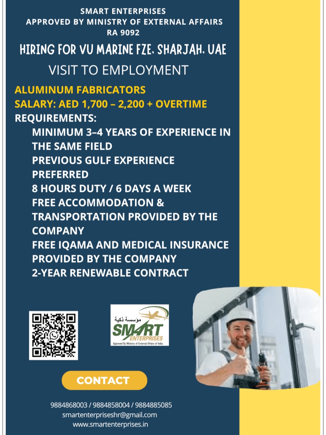 RECRUITMENT FOR ALUMINUM FABRICATORS FOR UAE