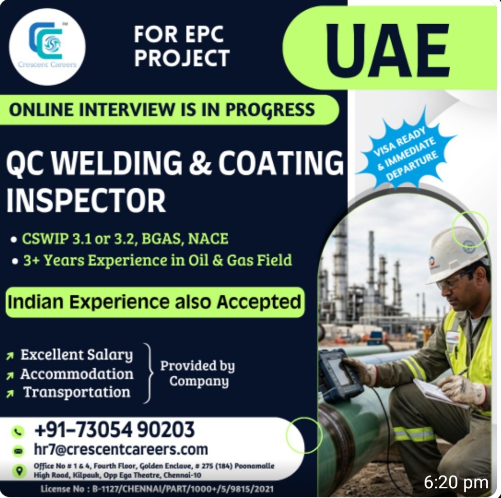 RECRUITMENT FOR EPC PROJECT FOR UAE