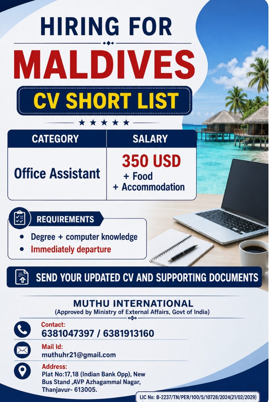 RECRUITMENT FOR MALDIVES