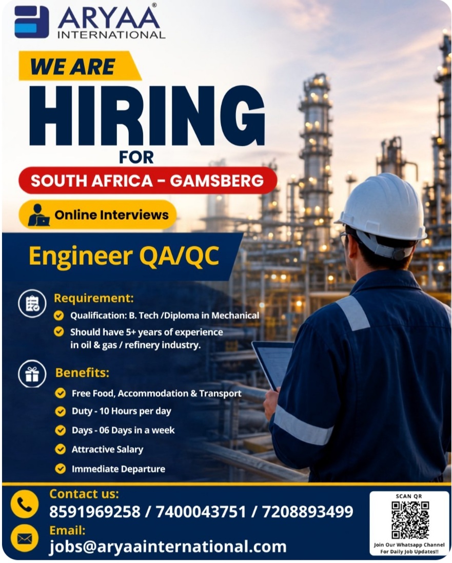 RECRUITMENT FOR QA/QC ENGINEER