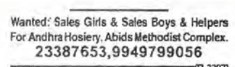 RECRUITMENT FOR SALE'S PERSONS AND HELPERS