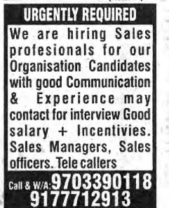 RECRUITMENT FOR SALE'S PROFESSIONALS