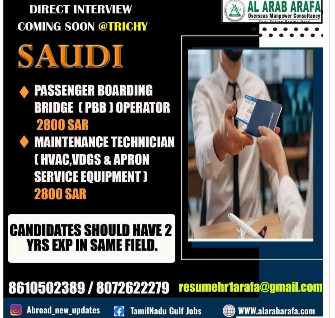 RECRUITMENT FOR SAUDI ARABIA