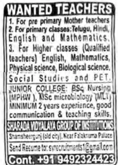 Recruitment for Teachers