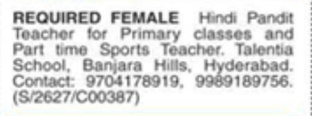 Recruitment for Teachers