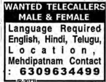 Recruitment for Tele Callers Male & Female