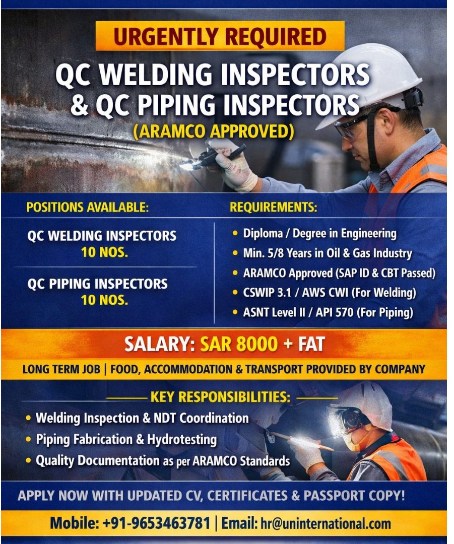 REPUTED COMPANY IS HIRING FOR SAUDI ARABIA