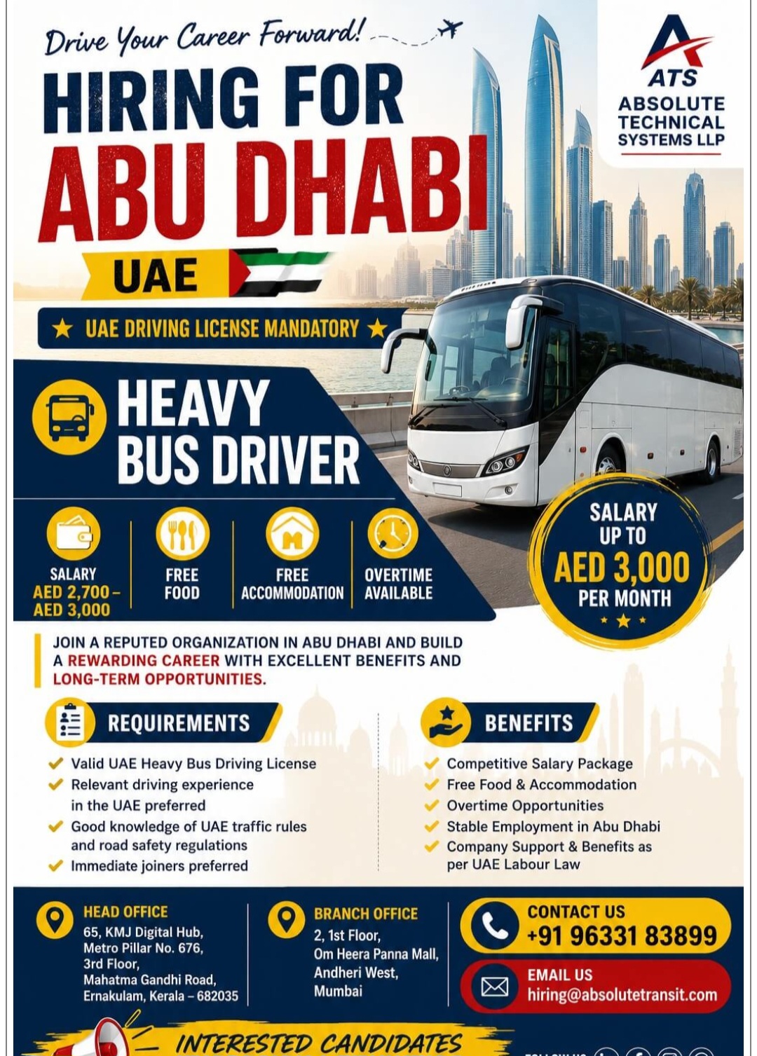 REQUIRED HEAVY BUS DRIVER FOR UAE
