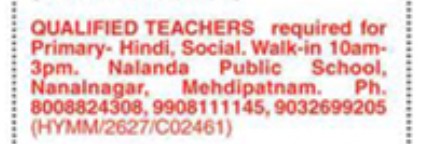 REQUIRED QUALIFIED TEACHERS