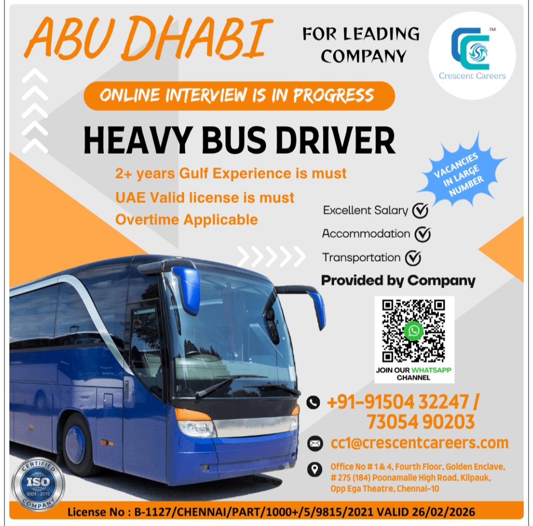 REQUIREMENT FOR HEAVY BUS DRIVER FOR UAE
