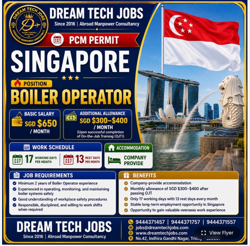 REQUIREMENT FOR SINGAPORE ON PCM PERMIT