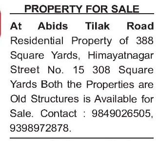 RESIDENTIAL PROPERTY FOR SALE AT ABIDS