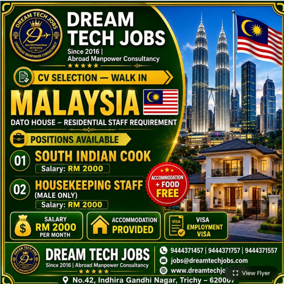RESIDENTIAL STAFF HIRING FOR MALAYSIA