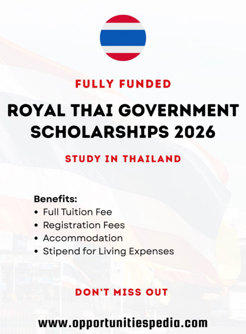 Royal Thai Government Scholarships 2026 | Fully Funded