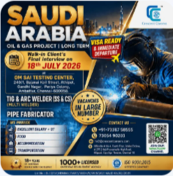 SAUDI ARABIA HIRING – WALK-IN FINAL INTERVIEW 🇸🇦