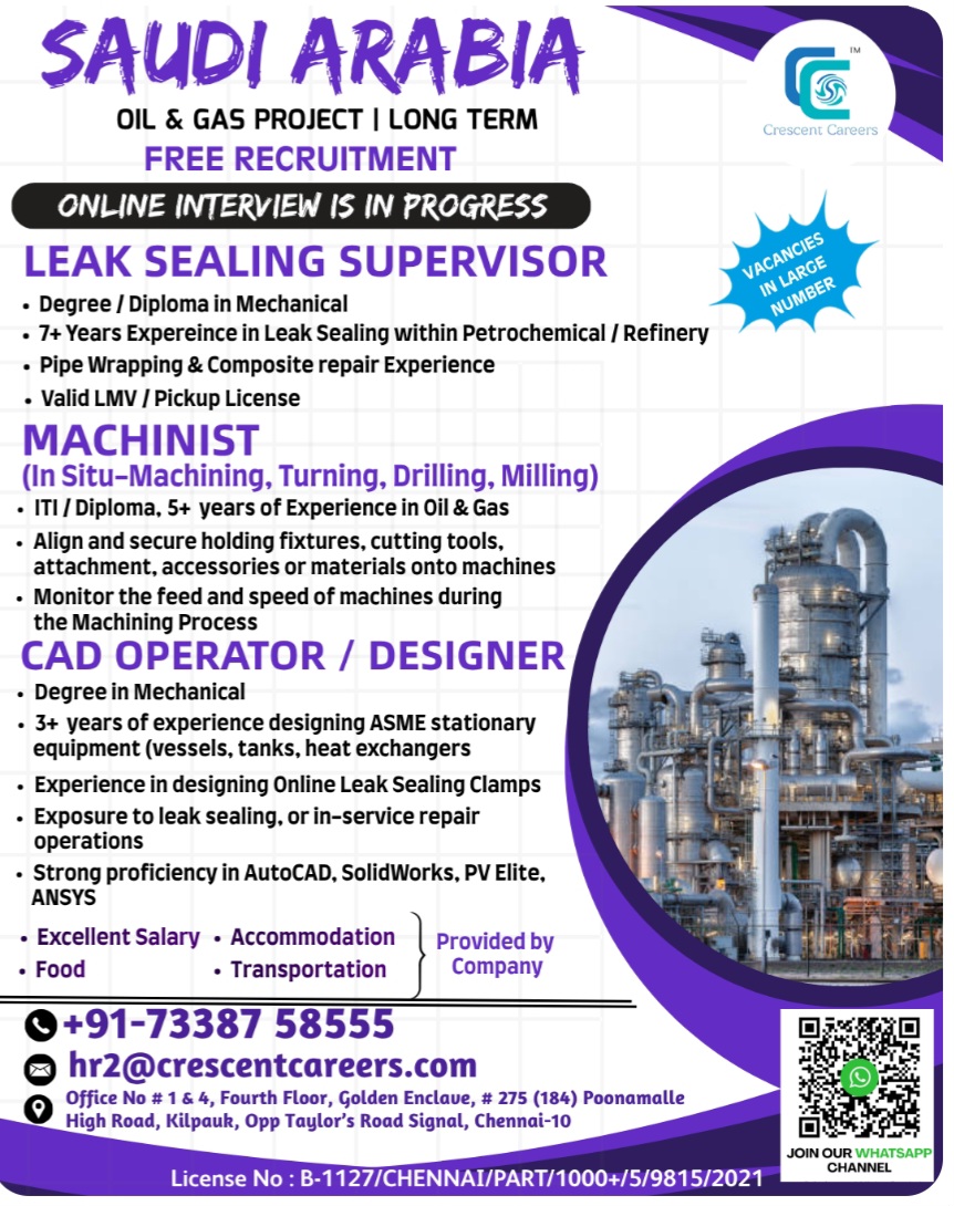 Saudi Arabia Oil & Gas Project - Long Term recruitment